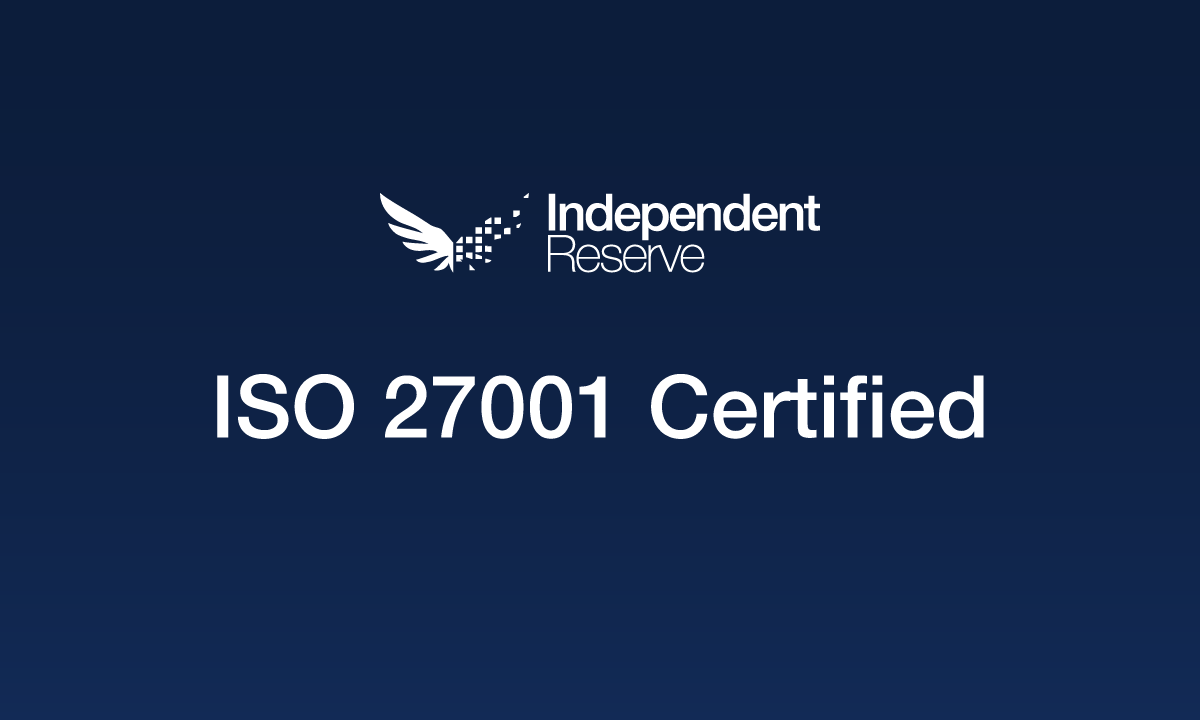 Independent Reserve is ISO 27001 certified